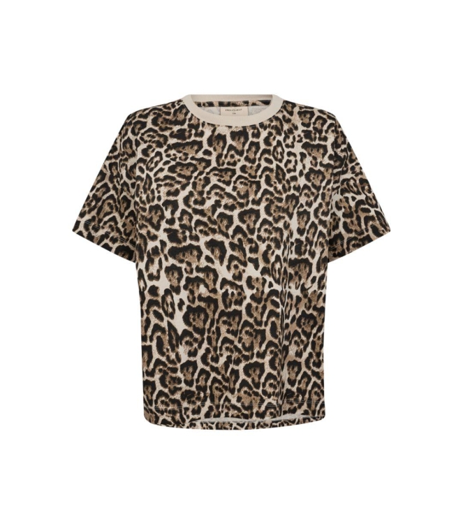 Freequent Tee w. front print Rainy day w. silver mink