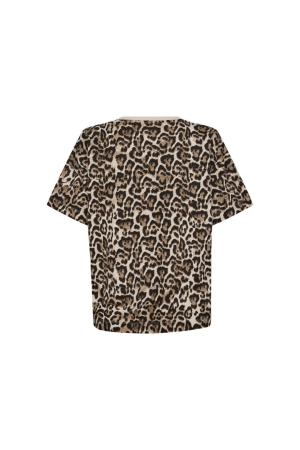 Freequent Tee w. front print Rainy day w. silver mink
