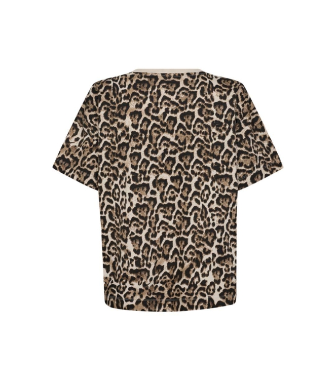 Freequent Tee w. front print Rainy day w. silver mink