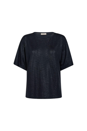 Freequent Metallic tee Navy blazer