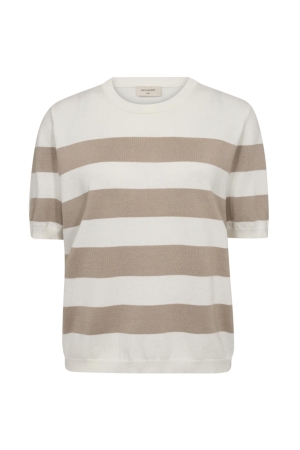 Freequent Pullover 7100 Star off white w. taupe