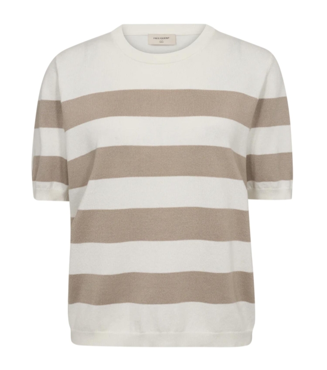 Freequent Pullover 7100 Star off white w. taupe
