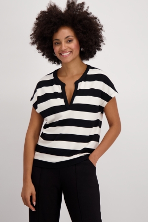 Monari Sweatshirt 997 Black striped