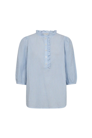 Freequent Blouse 1708 Chambray blue w. star off white