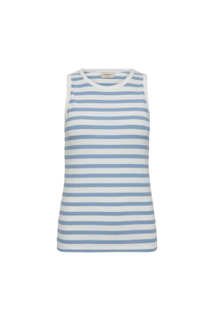 Freequent Top 1709 Star white w. chambray