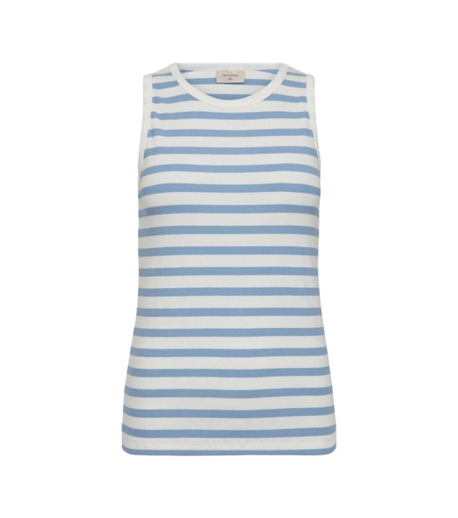 Freequent Top 1709 Star white w. chambray