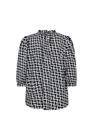 Freequent Blouse 7102 Star white w.navy