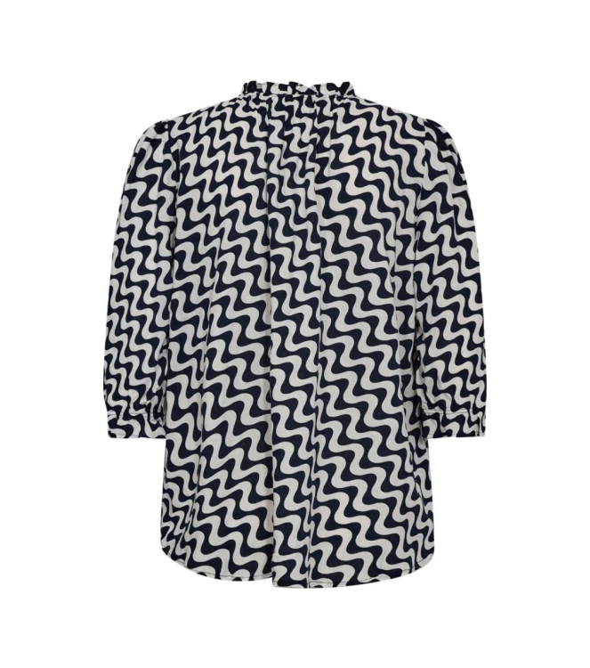 Freequent Blouse 7102 Star white w.navy
