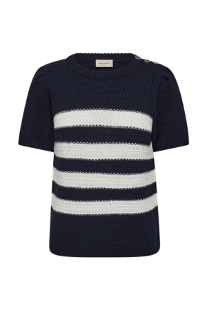 Freequent Pullover 7105 Navy blazer w. star off white