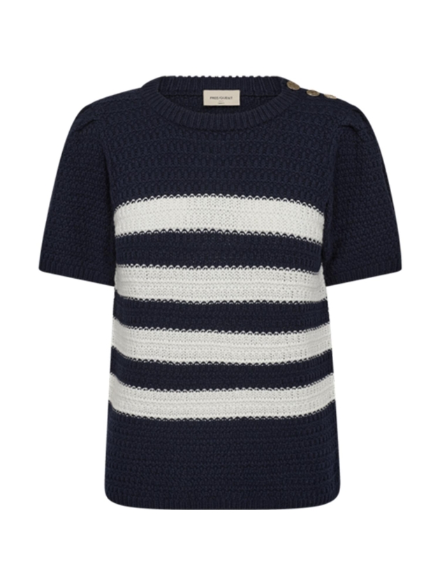 Freequent Pullover 7105 Navy blazer w. star off white