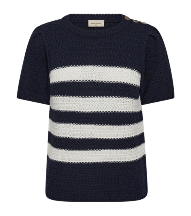 Freequent Pullover 7105 Navy blazer w. star off white