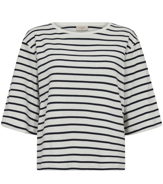 Freequent Tee 7120 Star off white w.navy