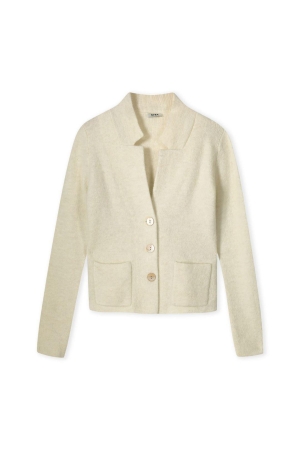 Kyra short wool blend cardigan 106 almond