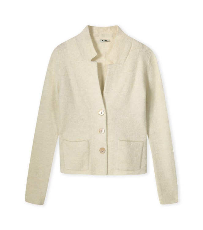 Kyra short wool blend cardigan 106 almond