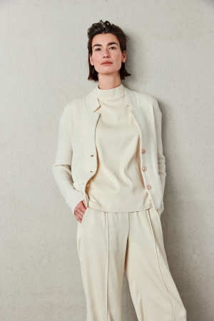 Kyra short wool blend cardigan 106 almond
