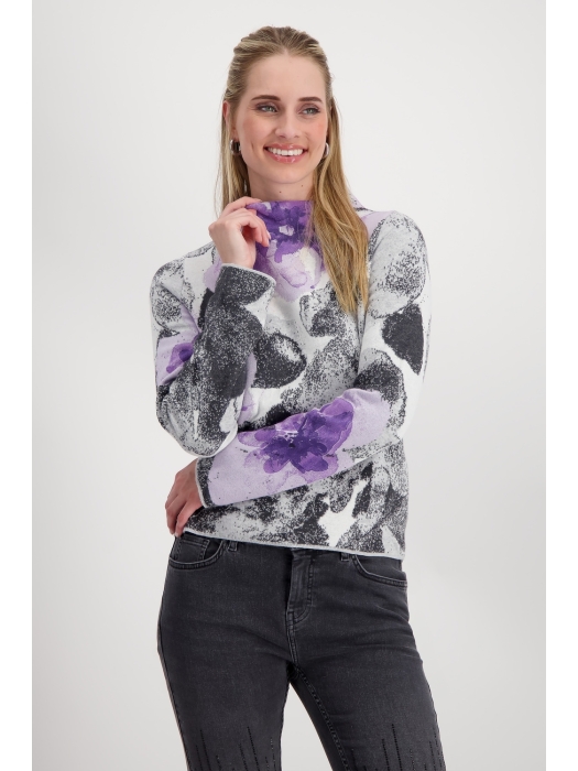 Monari Pullover 458 Soft lilac gemustert