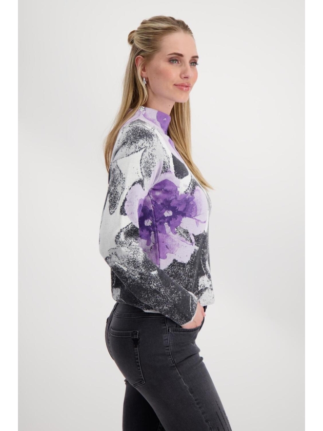Monari Pullover 458 Soft lilac gemustert