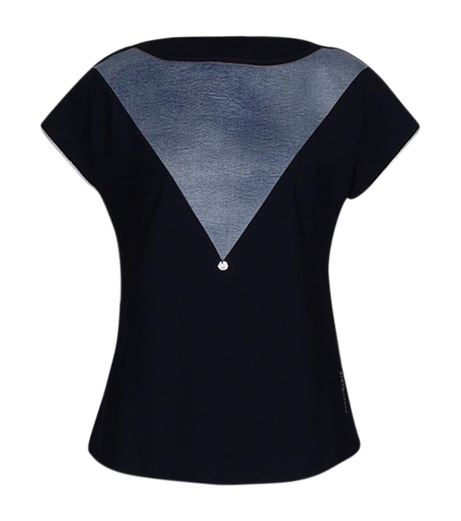 ZIP73 Top boatneck denim 940 Denim blue
