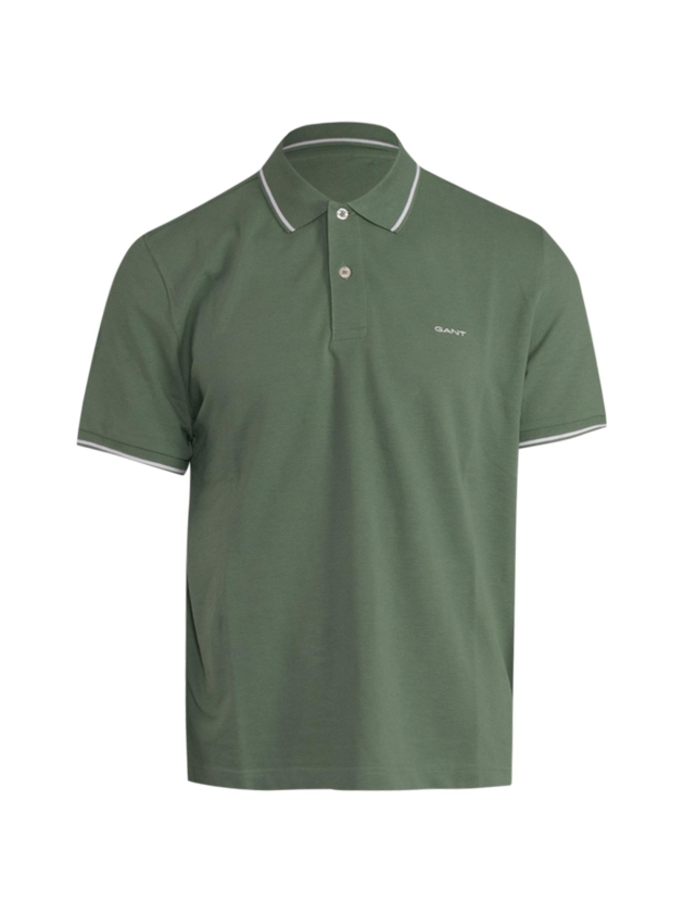 Gant TIPPING SS PIQUE POLO 362 kalamata green