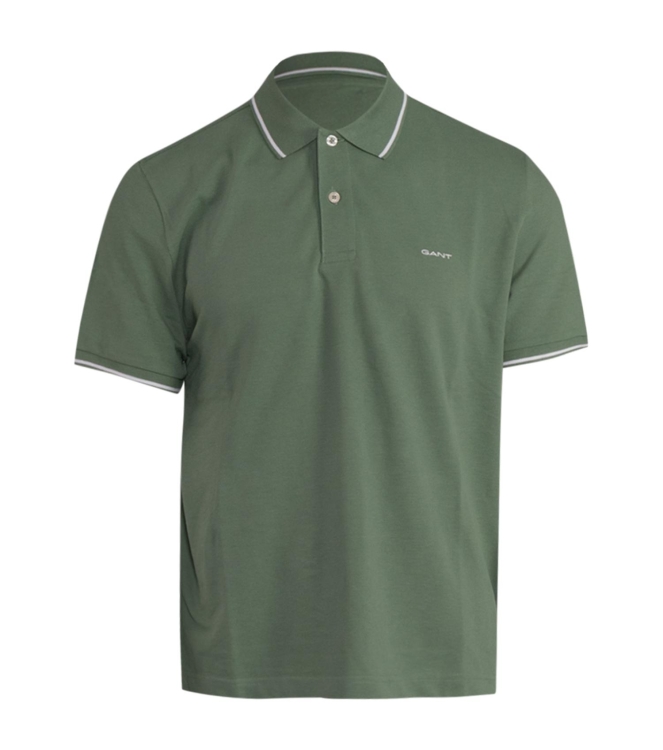 Gant TIPPING SS PIQUE POLO 362 kalamata green