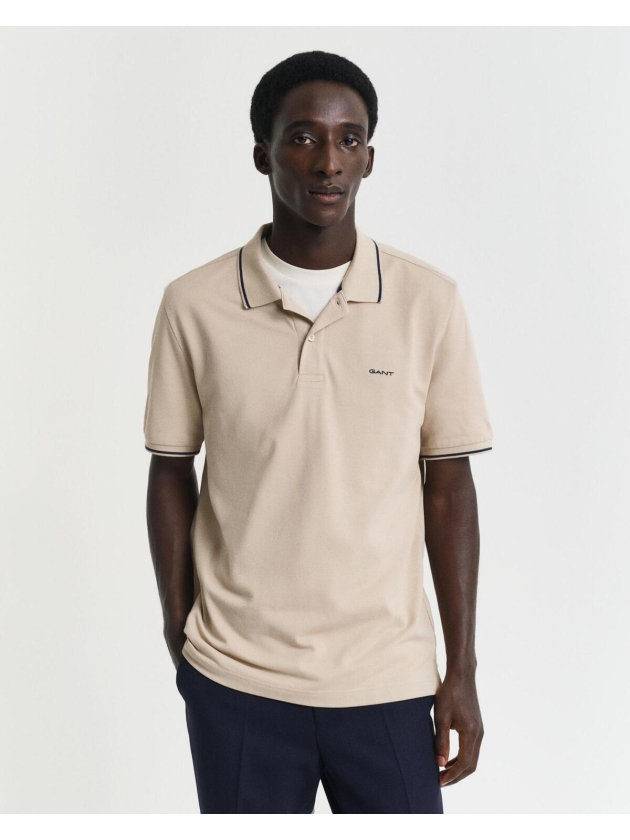 Gant TIPPING SS PIQUE POLO 277 dry sand
