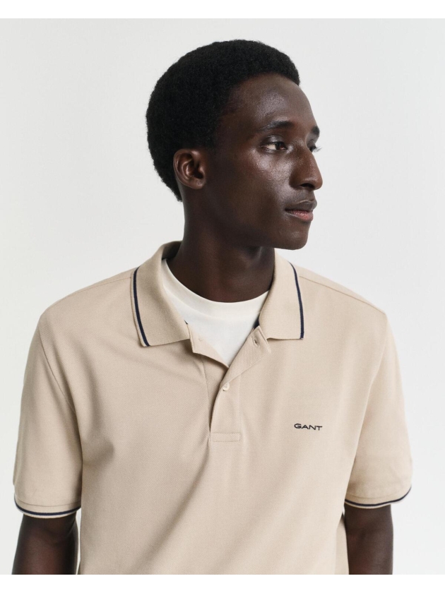 Gant TIPPING SS PIQUE POLO 277 dry sand