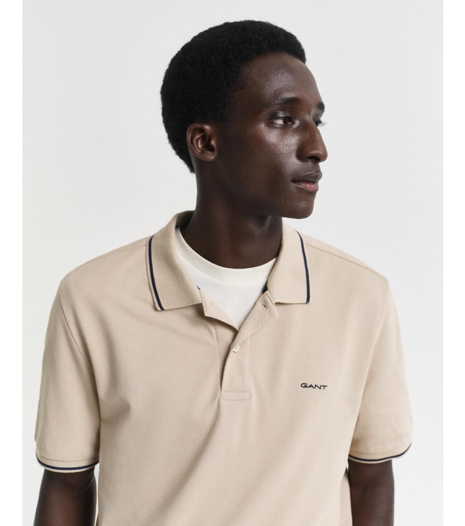 Gant TIPPING SS PIQUE POLO 277 dry sand