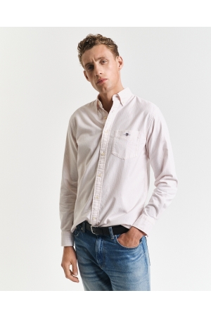 Gant Regular Fit Classic Banker Stripe Oxford Shirt 662 light pink