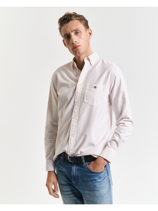Gant Regular Fit Classic Banker Stripe Oxford Shirt 662 light pink