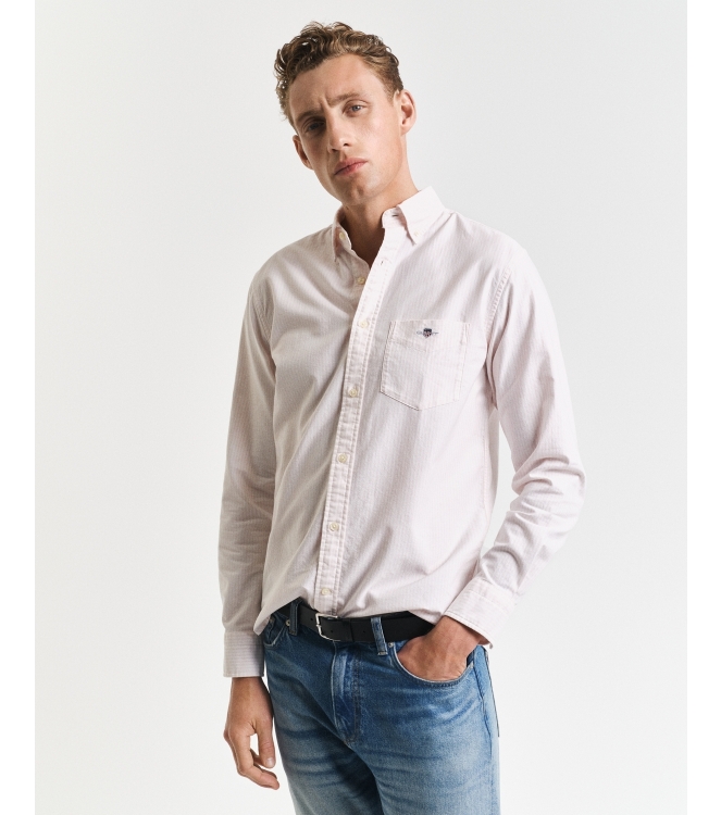 Gant Regular Fit Classic Banker Stripe Oxford Shirt 662 light pink