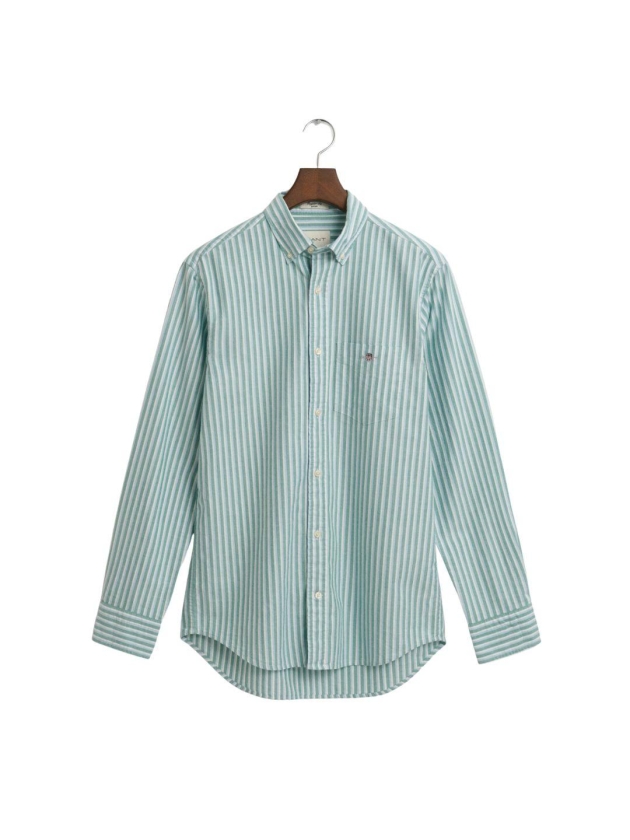 Gant REG CLASSIC OXFORD STRIPE SHIRT 322 deep green
