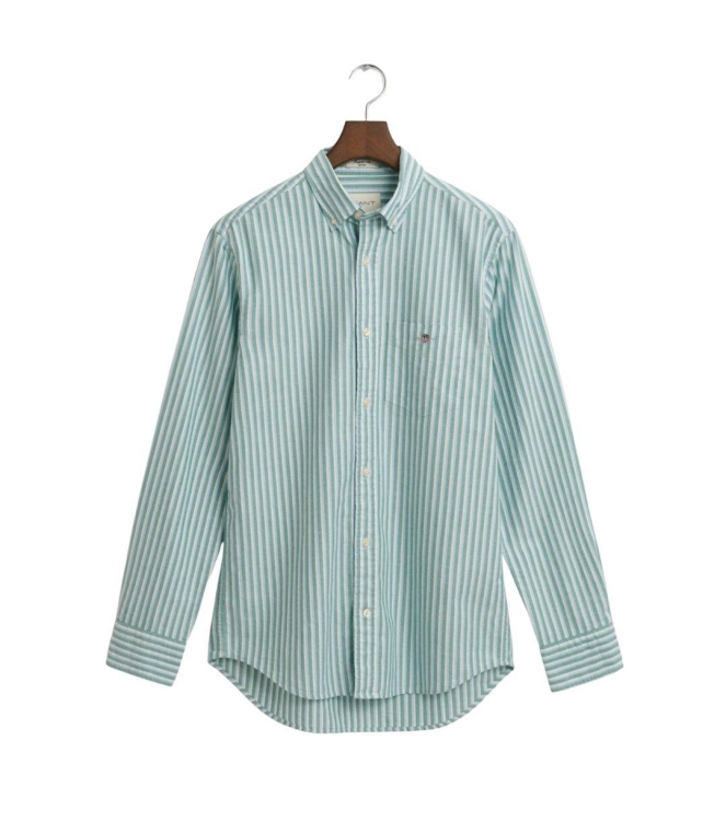 Gant REG CLASSIC OXFORD STRIPE SHIRT 322 deep green