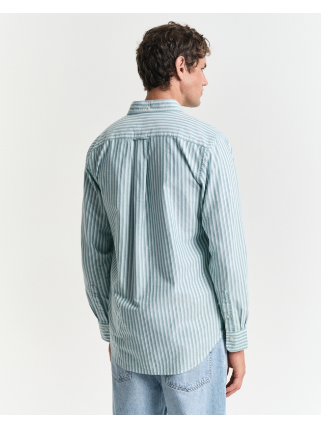 Gant REG CLASSIC OXFORD STRIPE SHIRT 322 deep green
