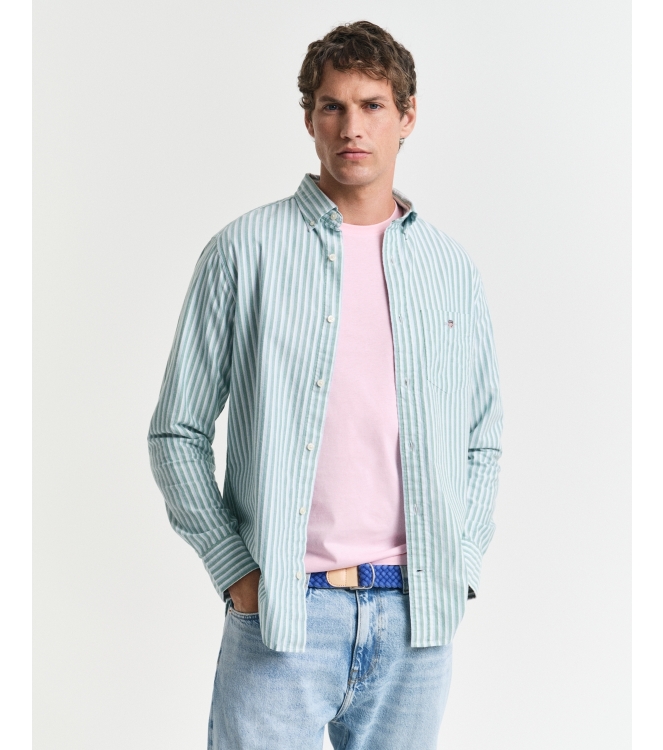 Gant REG CLASSIC OXFORD STRIPE SHIRT 322 deep green