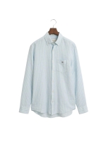 Gant REG COTTON LINEN STRIPE SHIRT 457 fresh blue
