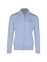 Gant CASUAL COTTON ZIP CARDIGAN 457 fresh blue