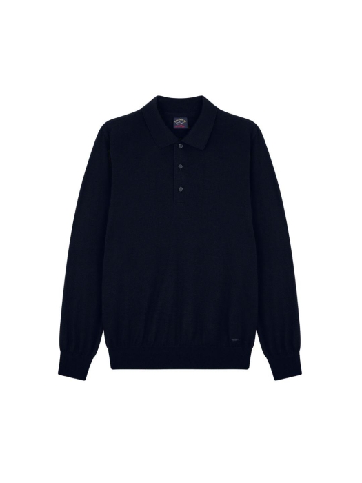 Paul and Shark Embroidered shark merino 050 Navy