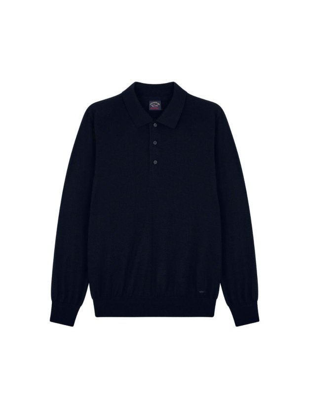 Paul and Shark Embroidered shark merino 050 Navy