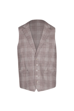 Dutch Dandies Dutch Dandies - Gilet Vittorio 8105 Beige grote ruit