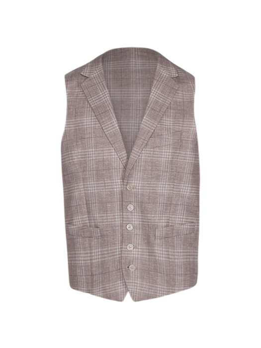 Dutch Dandies Dutch Dandies - Gilet Vittorio 8105 Beige grote ruit