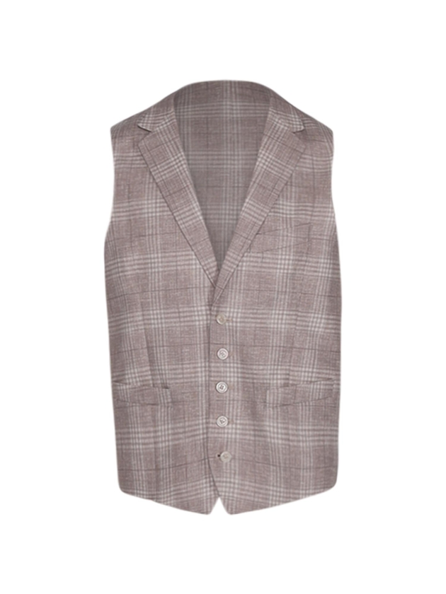 Dutch Dandies Dutch Dandies - Gilet Vittorio 8105 Beige grote ruit