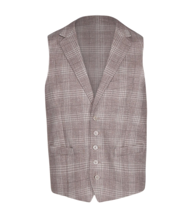Dutch Dandies Dutch Dandies - Gilet Vittorio 8105 Beige grote ruit