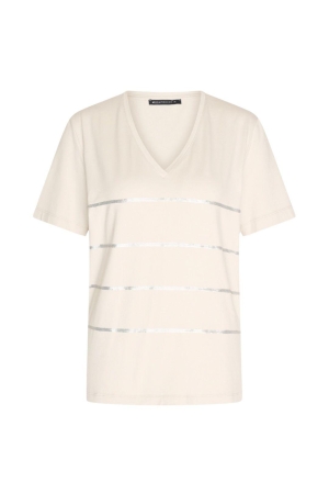 Expresso Tee stripe in dull sequins EX240 Oat