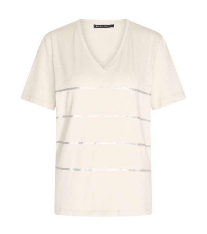 Expresso Tee stripe in dull sequins EX240 Oat