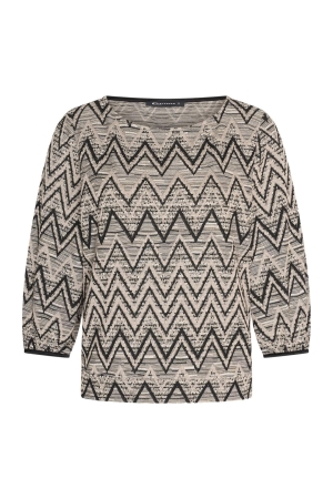Expresso Top missoni print wide sleeves EX900 Black