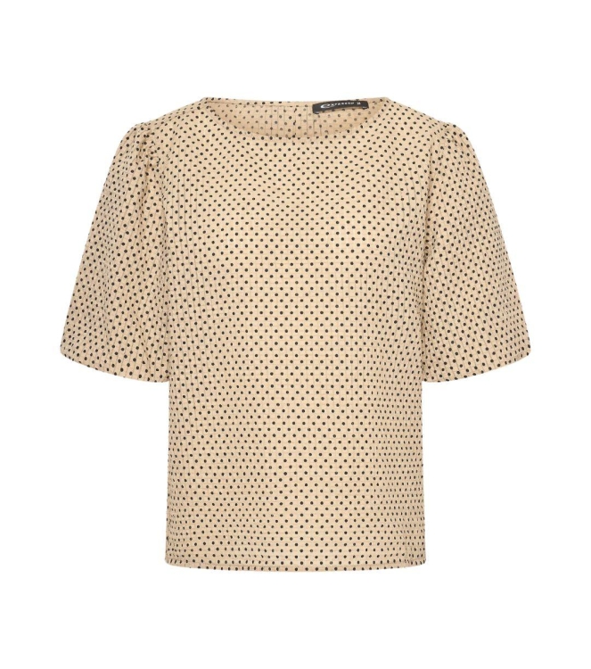 Expresso Fancy dot fabric special sleeve top EX208 Oyster