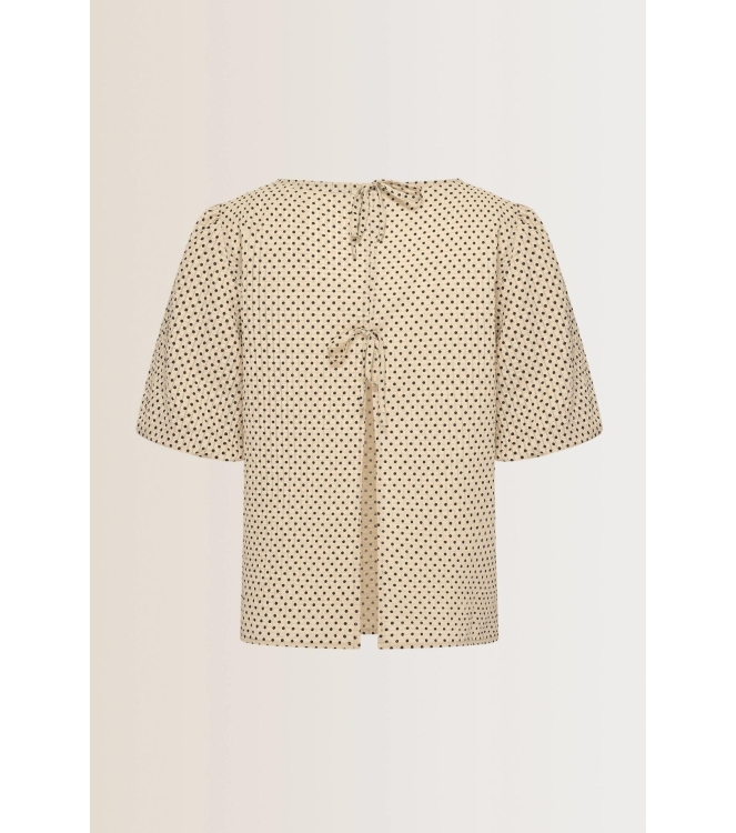 Expresso Fancy dot fabric special sleeve top EX208 Oyster