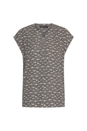 Expresso Black/white dessin  blouse EX900 Black