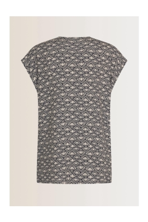 Expresso Black/white dessin  blouse EX900 Black