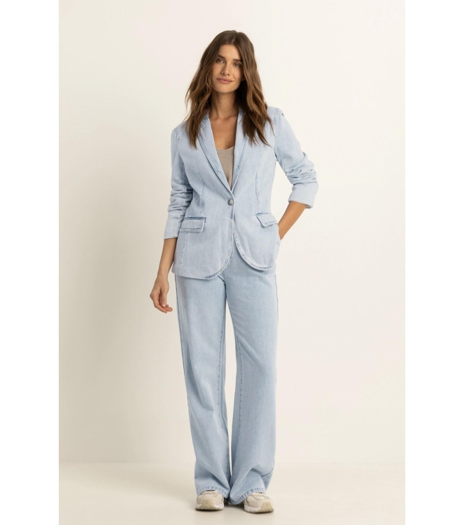 Expresso Wide leg denim trousers EX352 Light blue denim